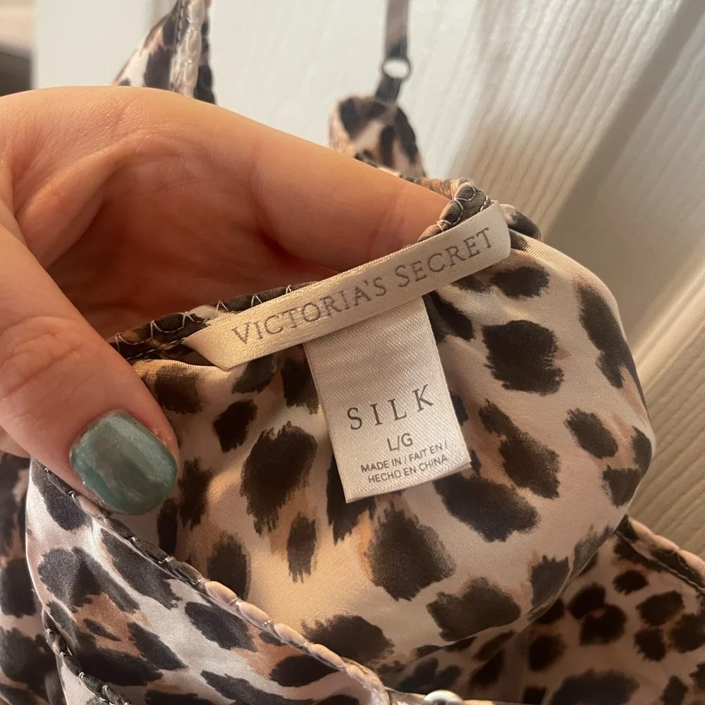 Victoria's Secret Leopard Print 100% Silk Slip Dress - Picture 2 of 3